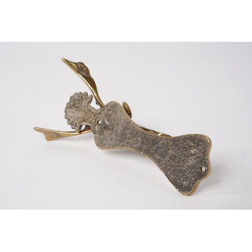 260 - A brass door knocker, modelled as a stag.