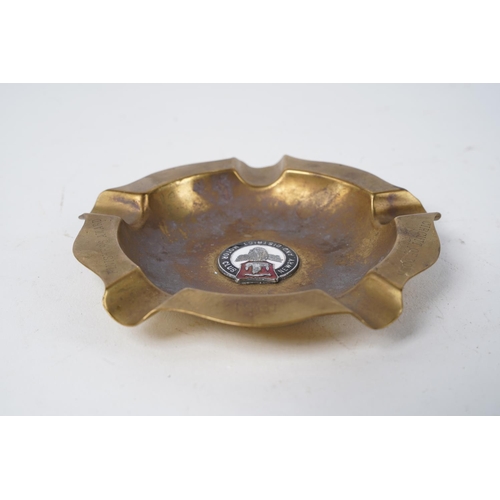 283 - A 1951 Circuit of Down Trial Finisher's Award brass ashtray, reading, 'Newry and District Motor Club... 