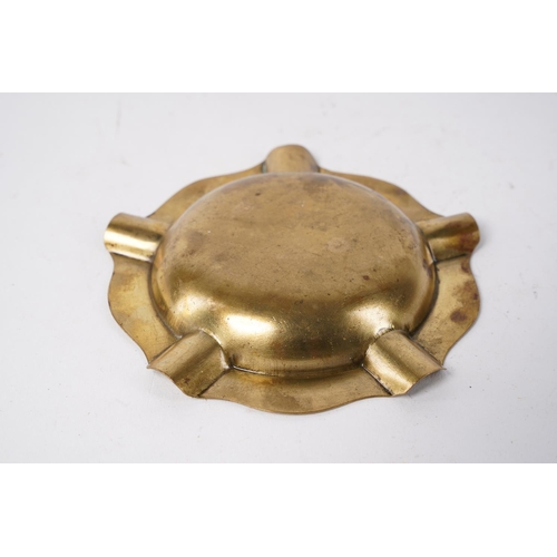 283 - A 1951 Circuit of Down Trial Finisher's Award brass ashtray, reading, 'Newry and District Motor Club... 