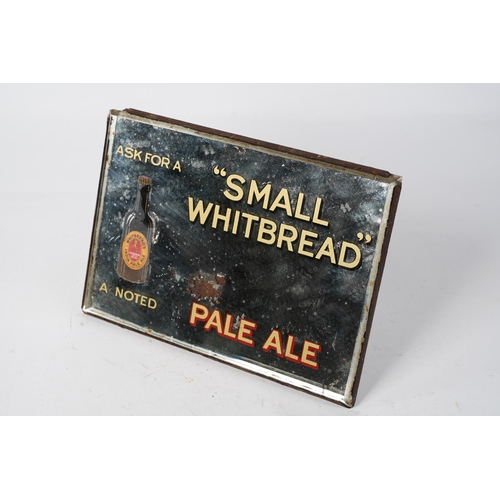 292 - A vintage pub advertisement mirror, reading, ' Ask for a Small Whitebread - A noted pale ale', measu... 