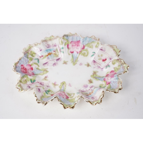 295 - A stunning antique pin dish with hand-painted designs.