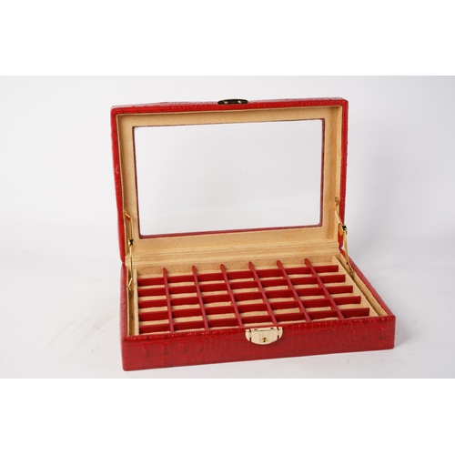 315 - A glass topped jewellery case