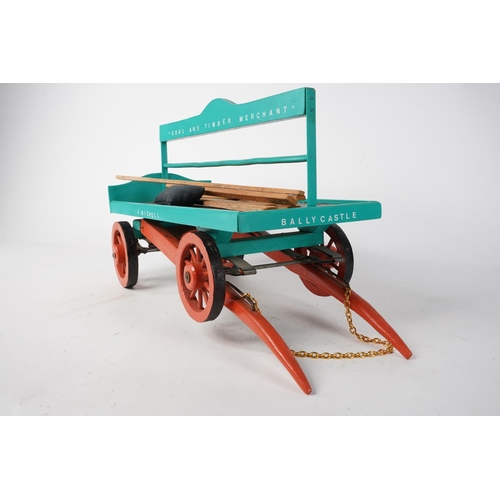 332 - A stunning handmade J Nicholl - Coal and Timber Merchant ornamental wooden cart.