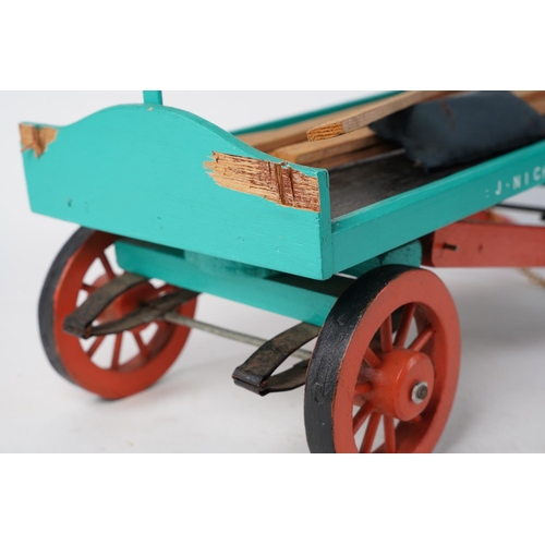 332 - A stunning handmade J Nicholl - Coal and Timber Merchant ornamental wooden cart.