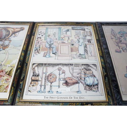 347 - A set of three framed Guinness advertising prints, 36cm x 46cm largest.