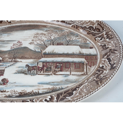 380 - An antique Johnson Bros 'Historic America - Home for Thanksgiving' platter.