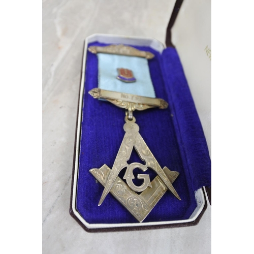 453 - A cased Sterling Silver Masonic medal, Temple of Ards 739.