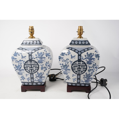 583 - A stunning pair of oriental style table lamp bases.