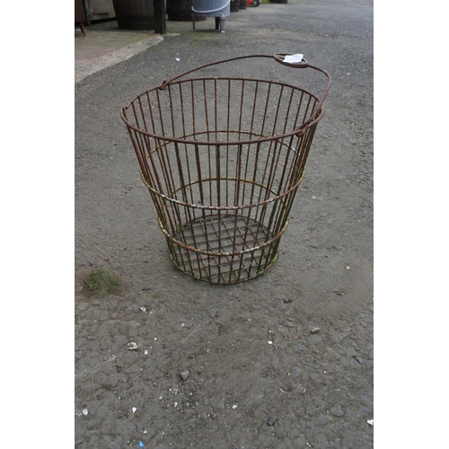 753 - A vintage metal basket.