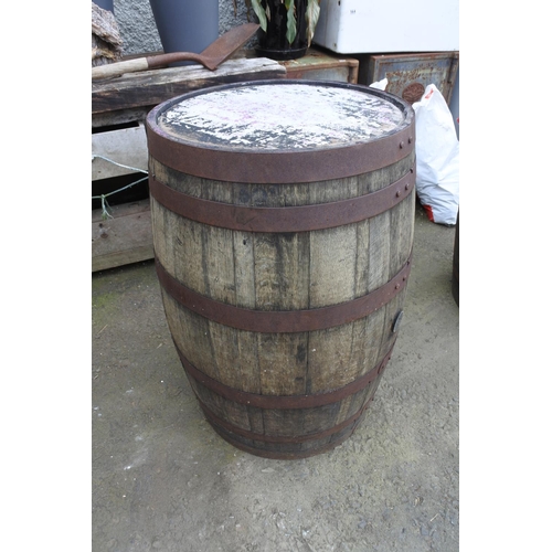 765 - A whiskey barrel from the Atlantic Bar/Londonderry Arms, Portrush.