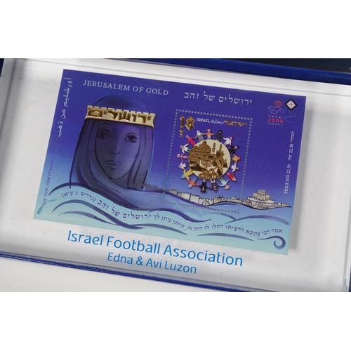 589 - A boxed glass paperweight 'Israel Football Association'.