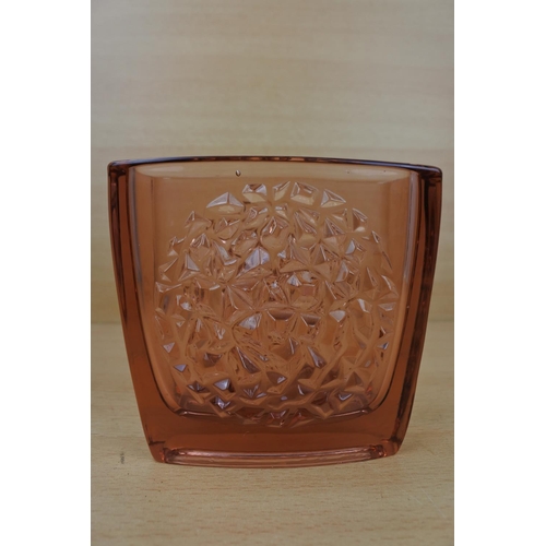 590 - An art glass vase with raised hobnail decoration