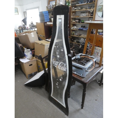 16 - A large metal and Perspex advertising display for Coca Cola, measuring 48x164cm.