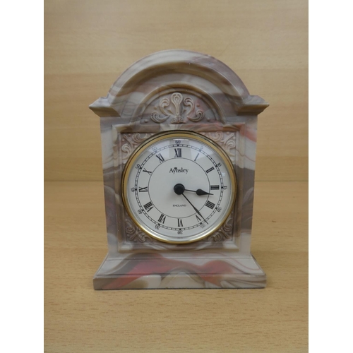 24 - An Aynsley 'Portland Ware' mantle clock.