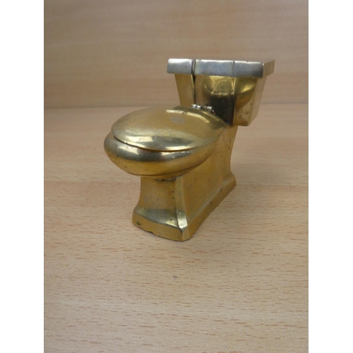 27 - A novelty brass 'toliet ashtray.