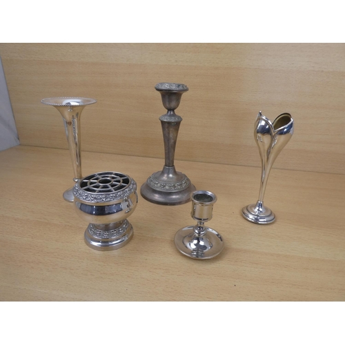 8 - A small collection of silver plated items.