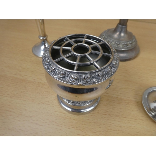 8 - A small collection of silver plated items.