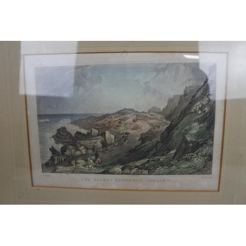 164 - Two vintage framed prints 'Giant's Causeway and Lismore Castle', Largest Approx 33x29cm.