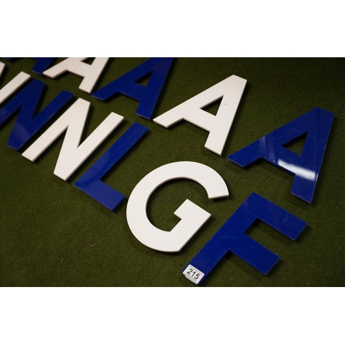 215 - A lot of acrylic letters, Each letter Approx 18x23cm.