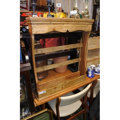 462 - An antique pine mug rack, measuring 72cm x 82cm x 15cm.