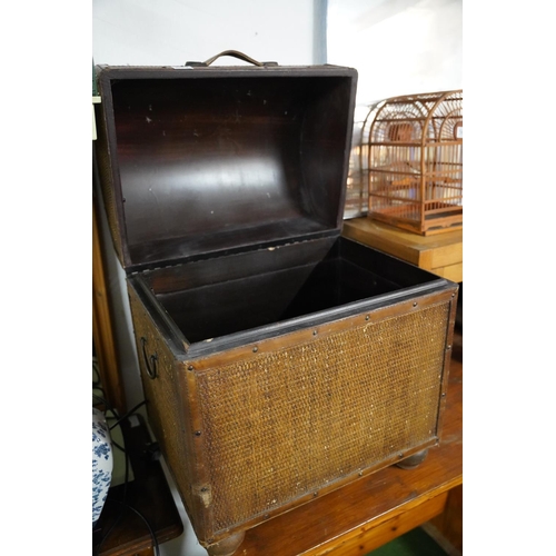 577 - A stunning rattan storage chest.