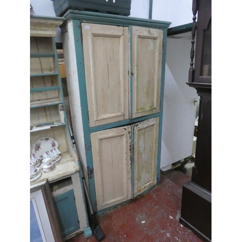 592B - An Irish vernacular linen press, Approx 100x203x38cm.