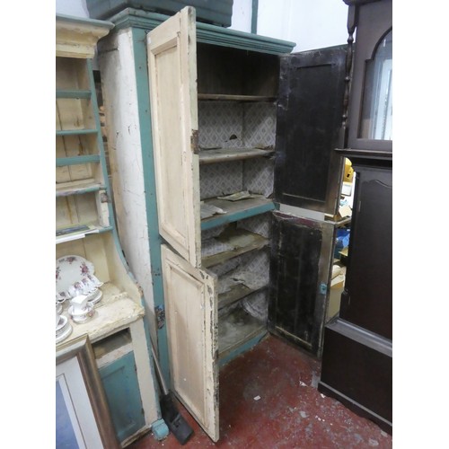 592B - An Irish vernacular linen press, Approx 100x203x38cm.