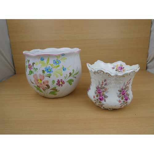 745 - Two ceramic floral planters, Tallest Approx 18cm in height.