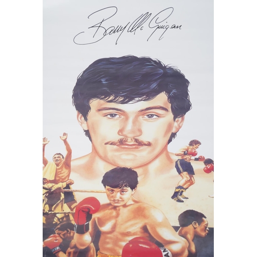 821 - An unframed poster of Barry McGuigan.