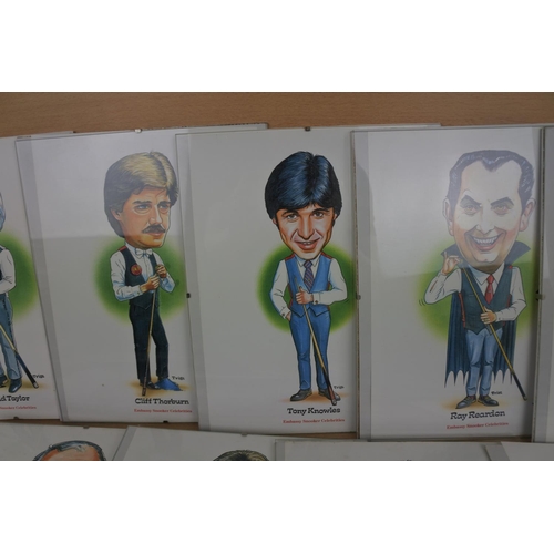 910 - A lot of unframed Snooker player caricatures.