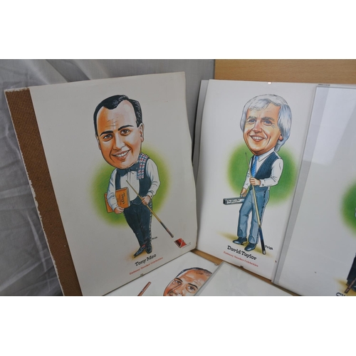 910 - A lot of unframed Snooker player caricatures.