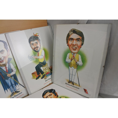 910 - A lot of unframed Snooker player caricatures.