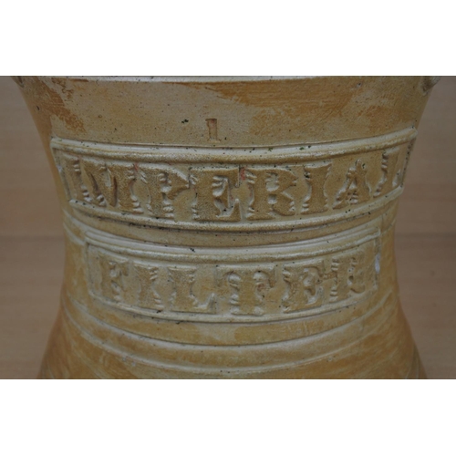 962 - An antique Port Dunham Pottery Co 'Imperial Filter' stoneware flagon (a/f).