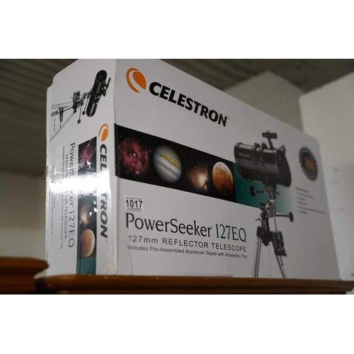 1017 - A boxed Celestron PowerSeeker 127EQ 127mm Reflector Telescope.