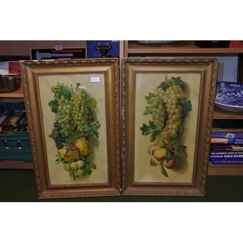 1164 - A pair of antique framed 'Fruit' pictures by J Chelazzi, Each Approx 42x68cm.