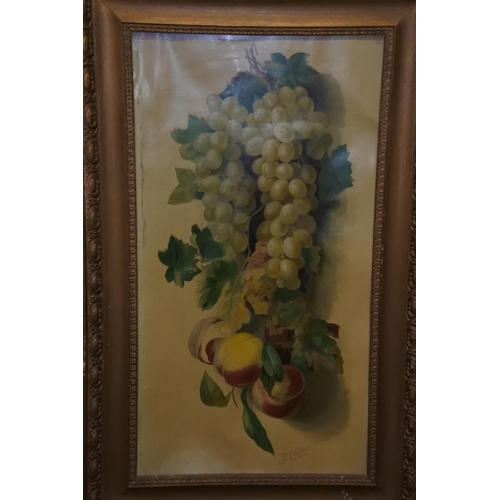 1164 - A pair of antique framed 'Fruit' pictures by J Chelazzi, Each Approx 42x68cm.