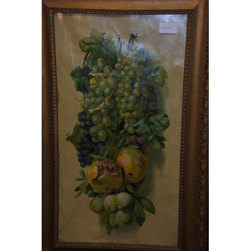 1164 - A pair of antique framed 'Fruit' pictures by J Chelazzi, Each Approx 42x68cm.