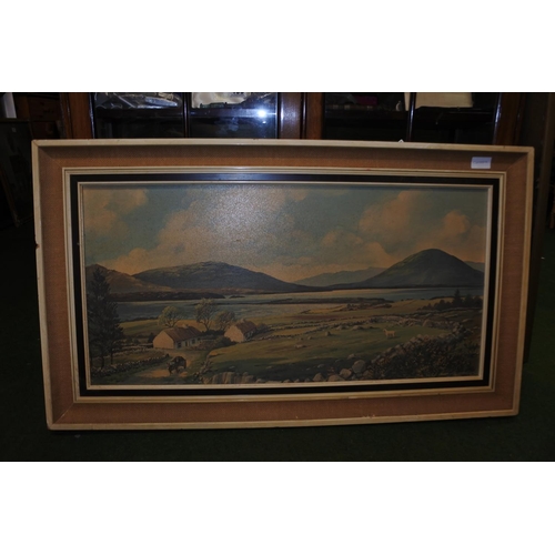 1166 - A large vintage Irish scene picture by Alan B Charlton, Approx 90x52cm.