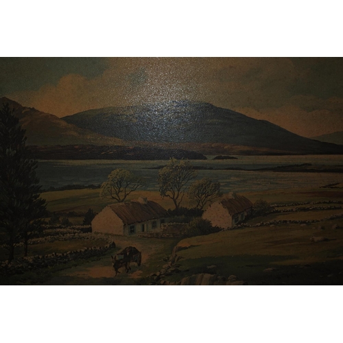 1166 - A large vintage Irish scene picture by Alan B Charlton, Approx 90x52cm.