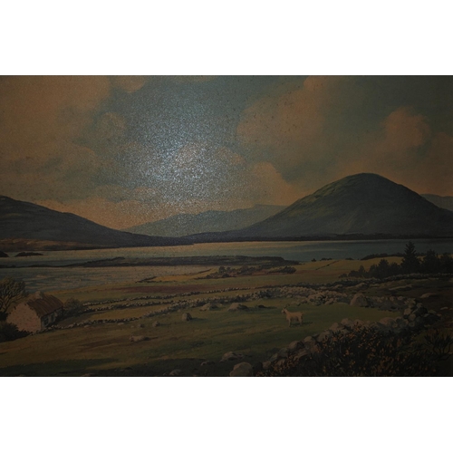 1166 - A large vintage Irish scene picture by Alan B Charlton, Approx 90x52cm.