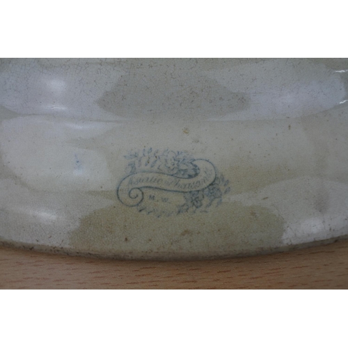 1168 - A stunning antique blue and white turkey platter.