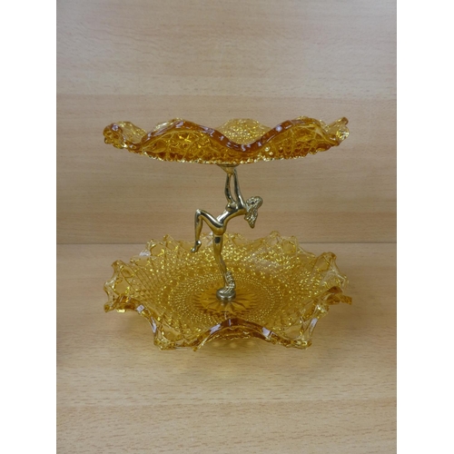 512 - A stunning vintage amber glass serving plate and lots more.