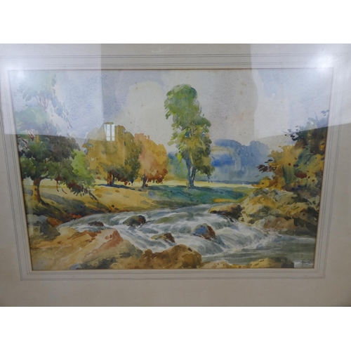 514 - An early framed watercolour 'Glenelly River, Londonderry' signed Erwin, measuring 52x40cm.