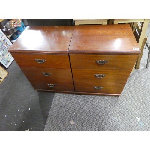 526 - Two three drawer cabinets, each measuring 50x68x40cm.