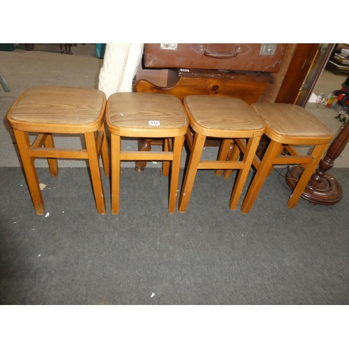 532 - A set of four vintage stools.