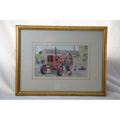 613 - A framed print by J H Appleyard 4/83, measuring 43x33cm.