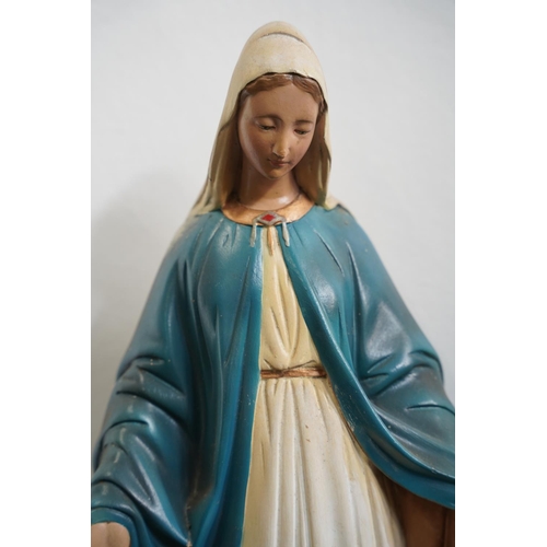 616 - A large vintage Religious statue of the Virgin Mary, measuring 65cm in height.