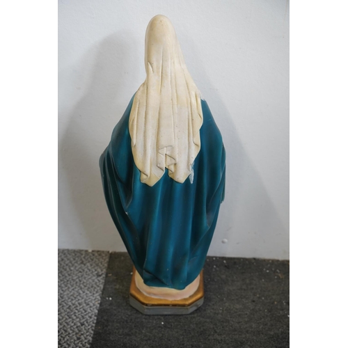 616 - A large vintage Religious statue of the Virgin Mary, measuring 65cm in height.