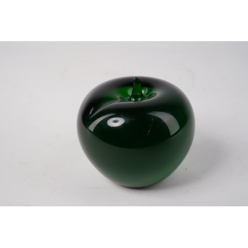 623 - A stunning Wedgwood green glass paperweight.