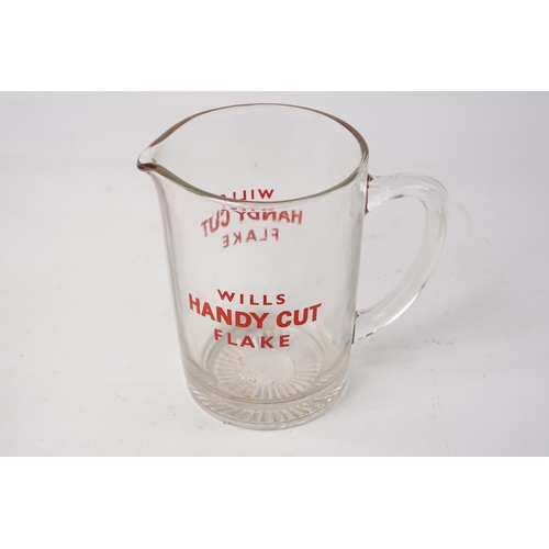 635 - A vintage Wills Handy Cut Flake glass jug.